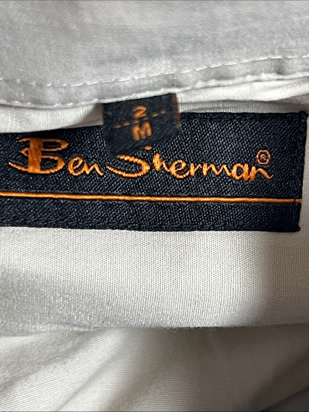 Ben Sherman Beige Lightweight Button Down Shirt with Dark Trim - Picture 6 of 11